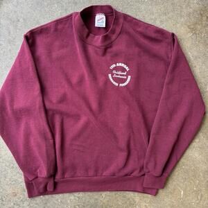 Jerzees Men's Crewneck Sweatshirt Size Large Vintage Maroon Childhood Leukemia